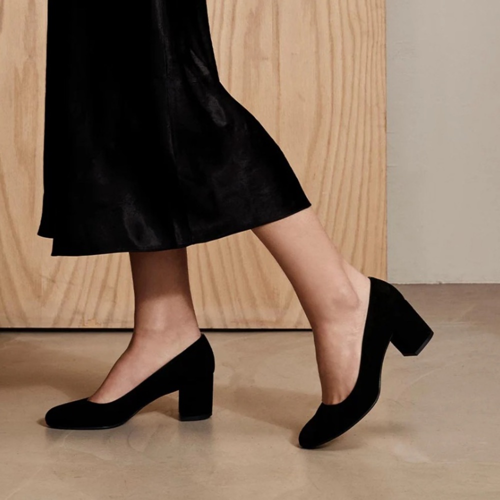 Margaux The Heel Black Suede Pump Heels Size 41 N (U.S. 10 Narrow) Worn Once